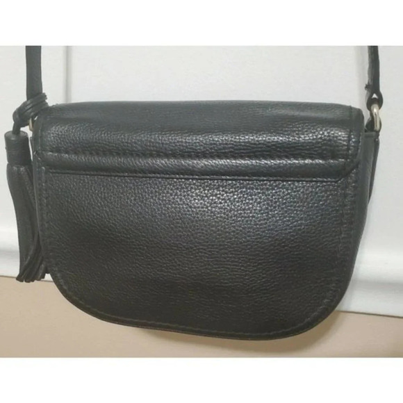 Kate Spade NY Black Pebbled Leather Crossbody Leather Tassel Charm - Picture 5 of 11
